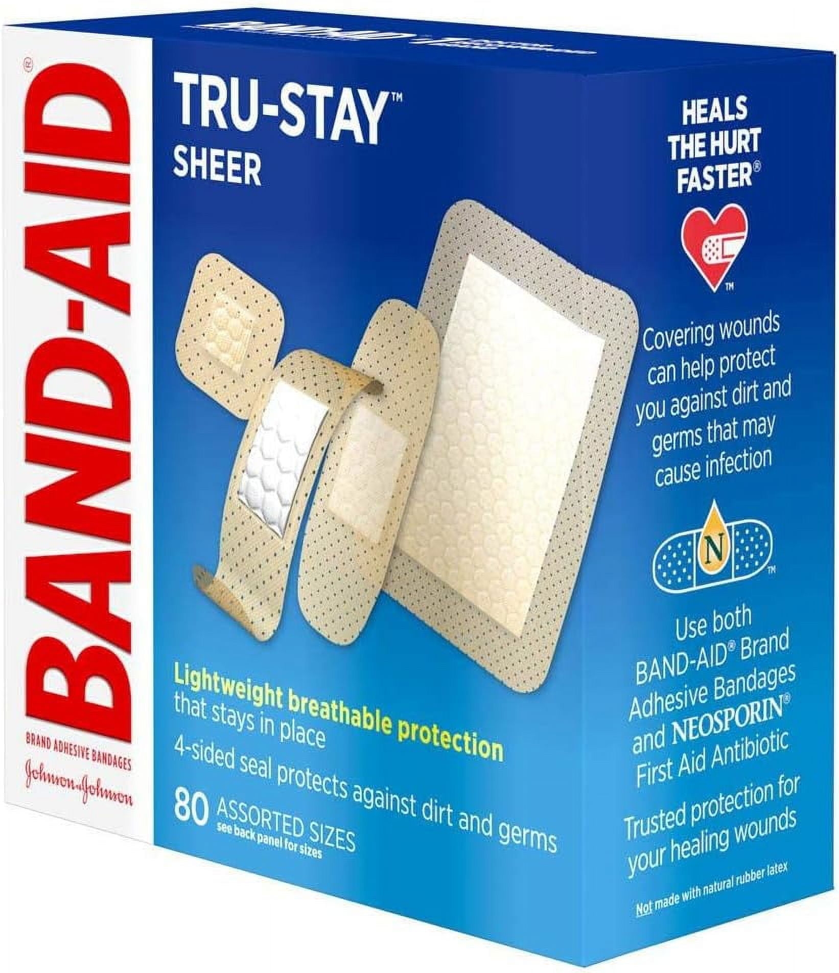 Band-Aid Brand Tru-Stay Sheer Adhesive Bandages, Assorted, 80Ct – Main  Street Pharmacy & Medical Supply